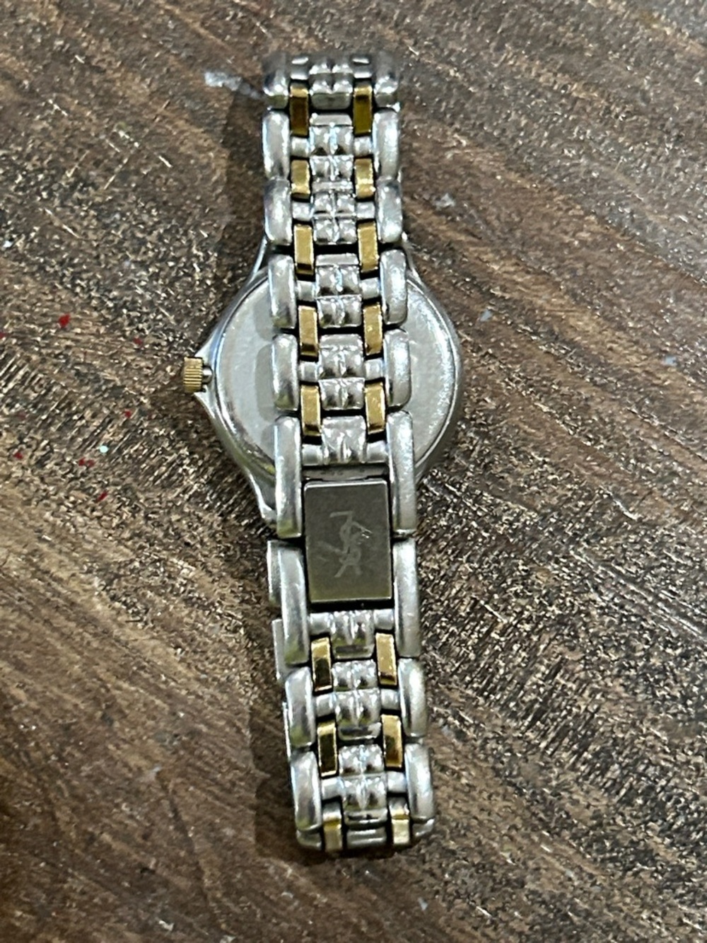 Yves Saint Laurent Two-Tone Gold & Silver Women's Bracelet Watch - Picture 3 of 6